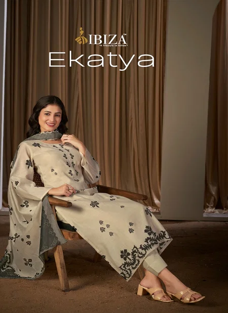 Ekatya By Ibiza Muslin Digital Printed Dress Material